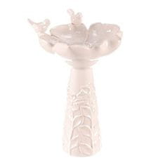 Autronic Hranilica/pojilica Bird feeder - ceramic, flower with birds, standing, white (KEX6004 WT-L)