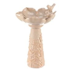Autronic Hranilica/pojilica Bird feeder - ceramic, flower with birds, standing, cream (KEX6004 CRM-L)