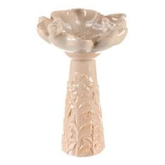 Autronic Hranilica/pojilica Bird feeder - ceramic, flower with birds, standing, cream (KEX6004 CRM-L)