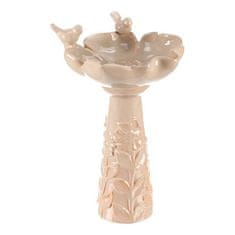 Autronic Hranilica/pojilica Bird feeder - ceramic, flower with birds, standing, cream (KEX6004 CRM-L)