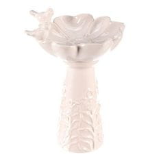 Autronic Hranilica/pojilica Bird feeder - ceramic, flower with birds, standing, white (KEX6004 WT-S)