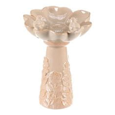 Autronic Hranilica/pojilica Bird feeder - ceramic, flower with birds, standing, cream (KEX6004 CRM-S)