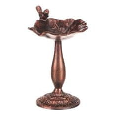 Autronic Hranilica/pojilica Bird feeder - metal stand, with bird, copper-antique color (UM0954 COP-ANT)
