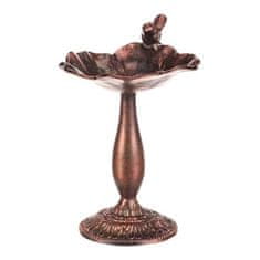 Autronic Hranilica/pojilica Bird feeder - metal stand, with bird, copper-antique color (UM0954 COP-ANT)