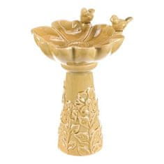 Autronic Hranilica/pojilica Bird Feeder - ceramic, flower with birds, standing, light green (KEX6004 GRN2-S)