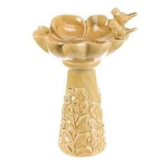 Autronic Hranilica/pojilica Bird Feeder - ceramic, flower with birds, standing, light green (KEX6004 GRN2-S)