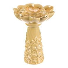 Autronic Hranilica/pojilica Bird Feeder - ceramic, flower with birds, standing, light green (KEX6004 GRN2-S)
