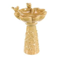 Autronic Hranilica/pojilica Bird Feeder - ceramic, flower with birds, standing, light green (KEX6004 GRN2-S)