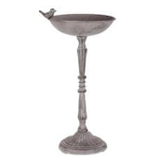 Autronic Hranilica/pojilica Bird feeder - metal stand, with bird, gray color (UM0951 GREY)
