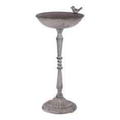Autronic Hranilica/pojilica Bird feeder - metal stand, with bird, gray color (UM0951 GREY)