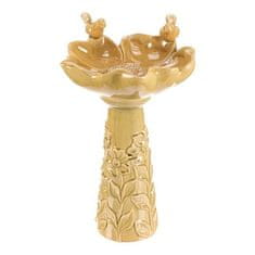Autronic Hranilica/pojilica Bird Feeder - ceramic, flower with birds, standing, light green (KEX6004 GRN2-L)