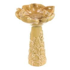 Autronic Hranilica/pojilica Bird Feeder - ceramic, flower with birds, standing, light green (KEX6004 GRN2-L)