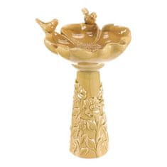 Autronic Hranilica/pojilica Bird Feeder - ceramic, flower with birds, standing, light green (KEX6004 GRN2-L)