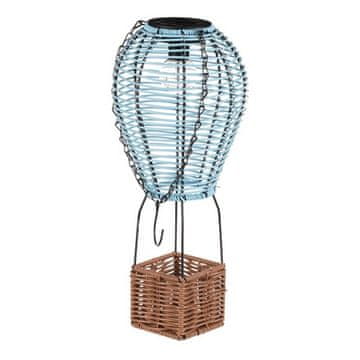 Autronic Fenjer umjetni ratan i metal, balon, LED rasvjeta, veličina L, plavo-smeđa (PLA113 BLUE-L)