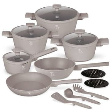 Berlingerhaus Set posuđa BH-8111 s titanskom završnom obradom 15 kom. Taupe kolekcija