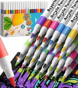 AKRILNI MARKERI, RAVNE KERAMIČKE OLOVKE, VODOOTPORNICE S BOJOM, SET OD 60