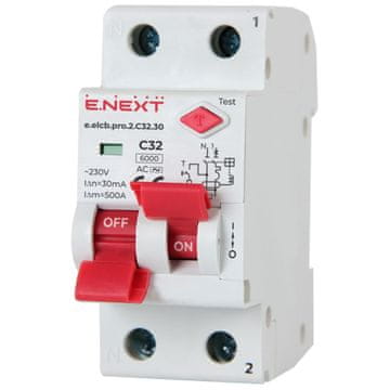 NEX p0620004 Diferencijalni prekidač s PRO modulom 2P C 32A 30mA 6kA TIP AC