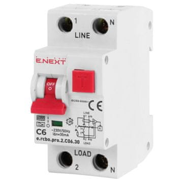NEX p0720007 Diferencijalni prekidač s PRO modulom 2P C 6A 30mA 6kA TIP A