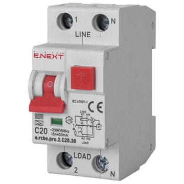 NEX p0720027 Diferencijalni prekidač s PRO modulom 2P C 20A 30mA 6kA TIP A