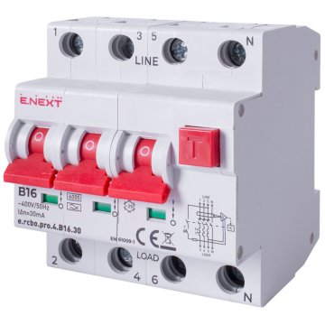 NEX p0720029 Diferencijalni prekidač s PRO modulom 4P B 16A 30mA 6kA TIP A