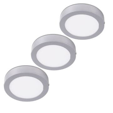 Stropna svjetiljka LED plafond 12W 1100lm 3000K srebrna 17cm nadgradna DNEVNI BORAVAK