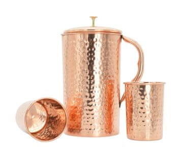 Orient Bakreni set vrča HAMMERED 1,5L i 2 šalice 250 ml Gisane