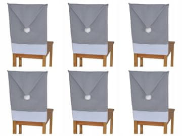 Adena Montessori Božićne navlake za stolice s motivom Djeda Mraza, NISU FLEKSIBILNE, 6 komada, sive