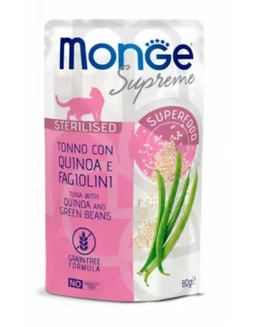 Monge Supreme Sterilizirana tuna za mačke s kvinojom i zelenim grahom 80 g