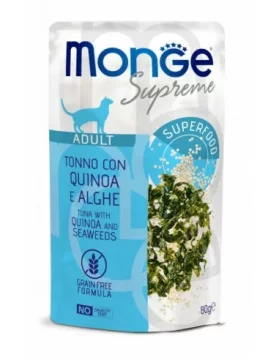 Monge Supreme hrana za odrasle mačke s tunom, kvinojom i morskim algama 80 g