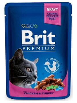 Brit PREMIUM hrana za odrasle mačke s piletinom i puretinom (vrećica) 100 g