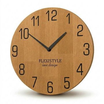 Flexistyle Drveni zidni sat NATUR 30cm
