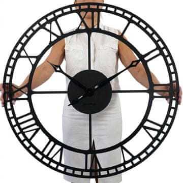 Flexistyle Veliki crni metalni zidni sat 80 cm