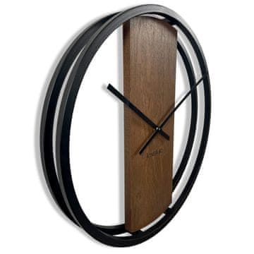 Flexistyle Drveni zidni sat LOFT OVAL smeđi 50cm