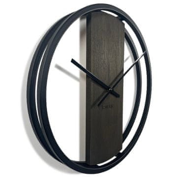 Flexistyle Drveni zidni sat LOFT OVAL wenge 50cm