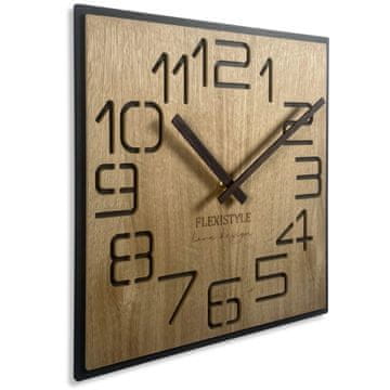 Flexistyle Zidni sat od hrastovine DIGITS 50 cm