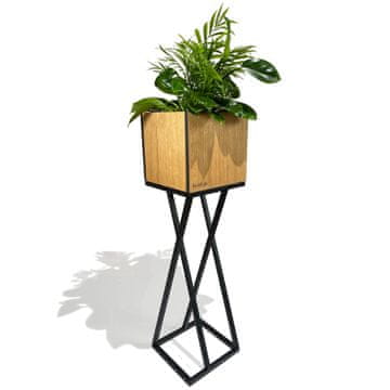 Flexistyle Stalak za biljke od hrasta u potkrovlju 22x22x80 cm