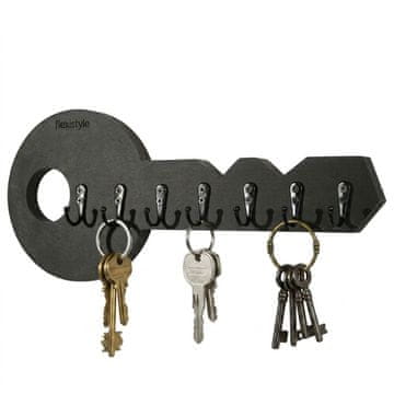 Flexistyle Drveni vješalica za ključeve Key Black