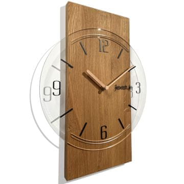 Flexistyle Drveni zidni sat s geometrijskim brojčanikom od 40 cm, prozirni