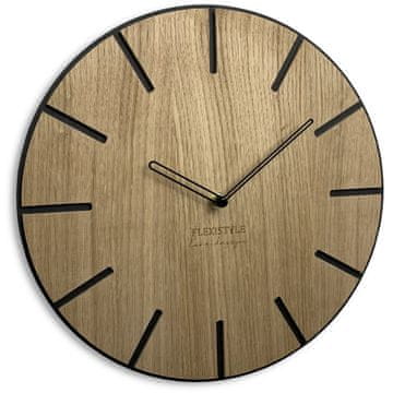 Flexistyle Drveni zidni sat Wood Art 30cm
