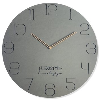 Flexistyle Veliki zidni sat za dnevni boravak, sivi, ECO, 50 cm