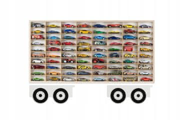 POLICA ZA SPRING AUTIĆE 80 SJEDALA DRVENA PRIKOLICA ORGANIZATOR HOT WHEELS