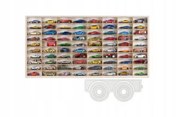 POLICA ZA SPRING AUTIĆE 80 SJEDALA DRVENA PRIKOLICA ORGANIZATOR HOT WHEELS