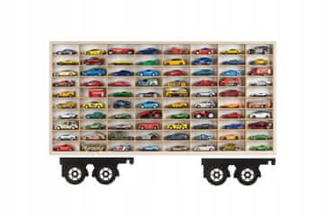 POLICA ZA SPRING AUTIĆE 80 SJEDALA DRVENA PRIKOLICA ORGANIZATOR HOT WHEELS