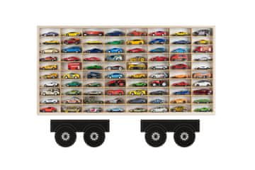 POLICA ZA SPRING AUTIĆE 80 SJEDALA DRVENA PRIKOLICA ORGANIZATOR HOT WHEELS
