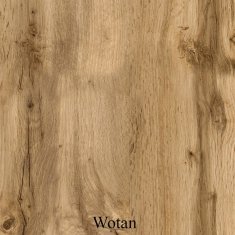 Zidni TV ormarić 180 cm, vitrina i polica, univerzalni, Wotan crni sjaj