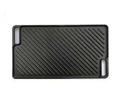 Tors ploča za roštilj od lijevanog željeza 30x46x2 cm dvostrana ploča za roštilj
