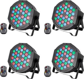 LED reflektor 4 kom. na baterije, punjiv, RGB 36 LED s daljinskim upravljačem
