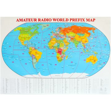 Amaterska radioamaterska DXCC karta svijeta, izdanje 2025. PKWiU 58.11.16.0