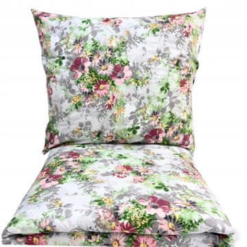 POSTELJINA 160x200 100% DEBELI PAMUK 3 DIJELA POLISH PREMIUM CVIJEĆE