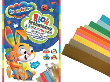 BAMBINO TEHNIČKI PAPIR U BOJAMA A4 10 LISTOVA ZLATNO-SREBRN